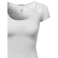 thumbnail image 3 of FashionOutfit Women's Lace Shoulder Short Sleeves Tops, 3 of 3