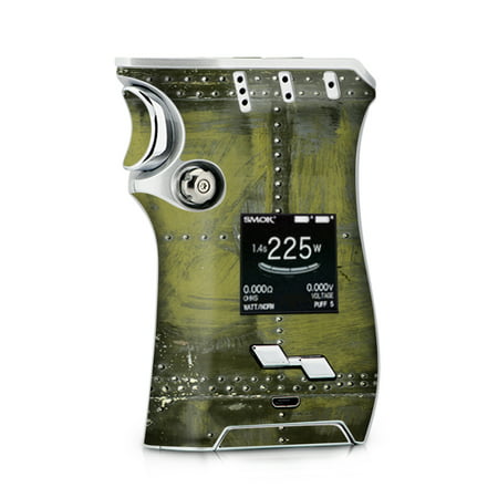 Skin Decal for Smok Mag + TFV12 Prince tank Vape / Green Rivets Metal Airplane Panel