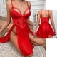 thumbnail image 5 of Gibobby conjunto de bragas Lencería de malla con estampado de moda para mujer, lencería de encaje, conjunto de dos piezas, ropa interior Sexy con vestido de lencería con Tanga(Rojo, L), 5 of 5