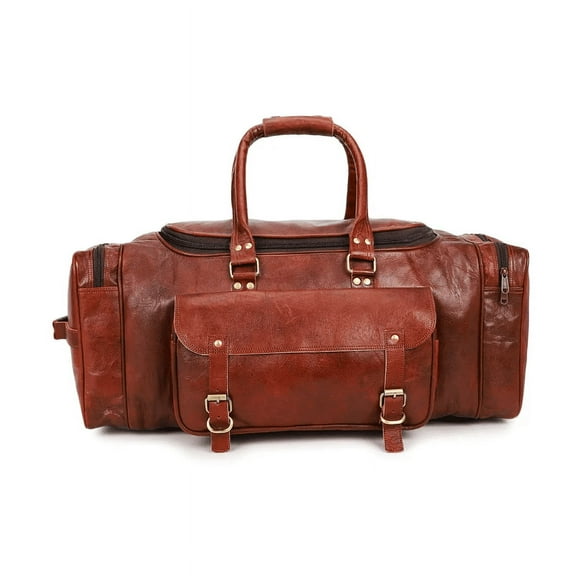 Real Goat Leather Vintage Travel Luggage Bag Shoulder Gym Duffel Bag Large Waterproof Travel Duffel Bag