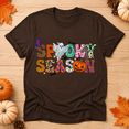 thumbnail image 4 of Spooky Season Halloween Shirt, Colorful Patchwork Ghost Pumpkin Graphic Tee, Comfort Colors Fall Unisex T-Shirt - Espresso, L, 4 of 4