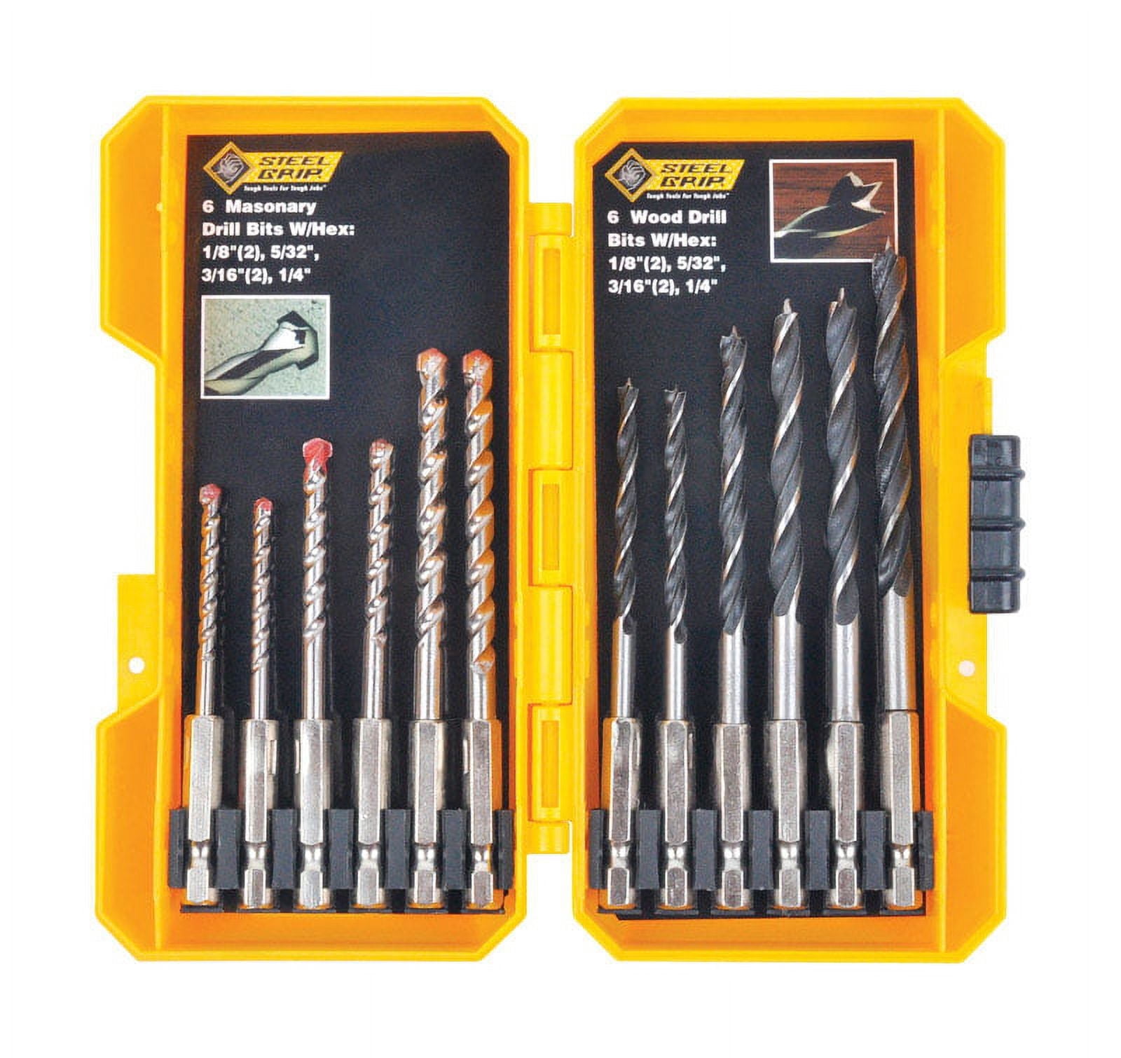 Steel Grip DR62511A Drill Bit Set, 12 Set