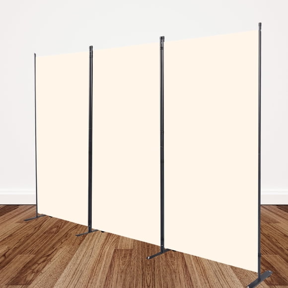 BEE VIBES Biombo Divisor Portátil y Plegable de 3 Paneles, Separador de Ambientes 259 Ancho x 180 Alto cm de Habitación, Pantalla de Privacidad Independiente, Beige, Ideal Recámara, Estudio y Oficina
