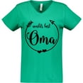 thumbnail image 3 of Inktastic World's Best Oma Women's V-Neck T-Shirt, 3 of 5