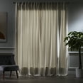 thumbnail image 4 of 3S BROTHERS Solid Linen Look Curtains Drapes Home Decorative Set of 2 Panels Linen Window Curtains Hanging Back Tap & Rod Pocket Nursery Room Bedroom Office - Cream 52"x84" Each, 4 of 7