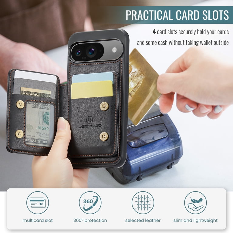Wallet Case For Google Pixel 10 & Pixel 10 Pro - Magnetic Flip With RFID Blocking & Kickstand