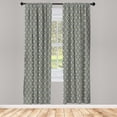 thumbnail image 2 of Ambesonne Mexican Curtains, Aztec Rhombus Colorful Art, Pair of 28"x84", Sage Green White Grey, 2 of 4