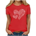 thumbnail image 6 of Womens Valentines Day Shirt Happy Valentine's Day T Shirt Crew Neck Short Sleeve Blouse Cute Going Out Tops Spring Womens Clothes 2026, 6 of 8