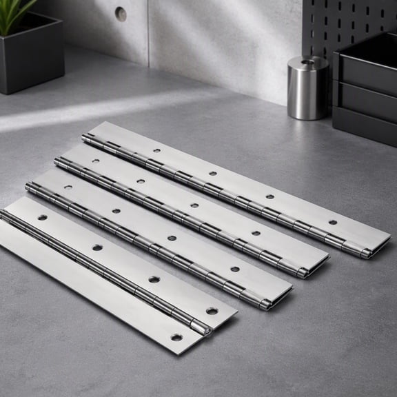 4 Pack 16 Inch Piano Hinges, 2 Inch Open Width Stainless Steel Continuous Hinge with Holes, Heavy Duty Furniture Hinge for Cabinet Doors, Woodworking Projects
