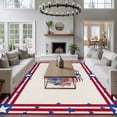 thumbnail image 3 of Independence Day Area Rugs 8'x10', Washable Small Throw Rugs for Living Room Patio, Red Blue Flowers Patriotic Star Stripes Indoor Outdoor Rug Non-Slip Low Pile Carpet Runner Reversible Floor Mats, 3 of 8