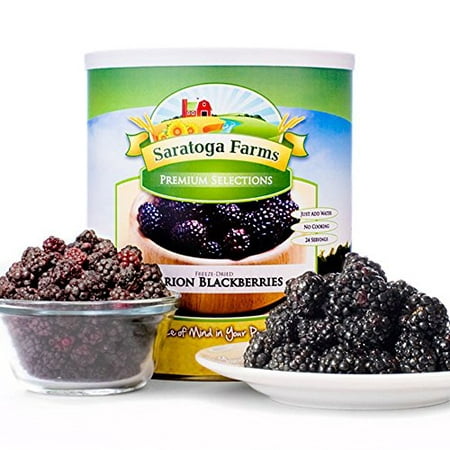 Saratoga Farms Freeze Dried Diced Marion Blackberries, #10 Can, 10oz (283g), 16 Total Servings, Real Fruit, Fruit Smoothies, Snack, Food Storage, Every Day Use - No Additives or