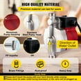 thumbnail image 3 of VEVOR Water Recirculation Pump, 120W 110V Water Movement Pump, Auto-Start Pump NPT 3/4" with Brass Attachments, Stainless Steel Top, Dual Speed Adjustment, 3 of 9
