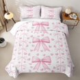 thumbnail image 2 of Erosebridal Teens Cute Love Heart Bowtie Twin Quilt Set,Girls Geometric Plaid Polka Dots Twin Coverlet Set, 2 of 7