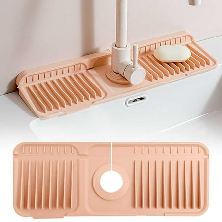 

Elbeaqi Faucet Drainer Pad Silicone Faucet Guard Drying Mat for Kitchen Bathroom Kitchen Upgraded Draining Mat Stone Tray for Kitchen
