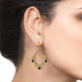 thumbnail image 2 of AeraVida Oval Chandelier Beads and Amethyst Brass Dangle Earrings, 2 of 4