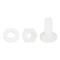thumbnail image 1 of Uxcell 150 Pack/50 Sets Nylon Hex Bolts, M4 x 8mm Plastic Full Threaded Hex Head Screws Bolts and Nuts with Flat Washers for Machinery Electronics Industrial Accessories, White, 1 of 6