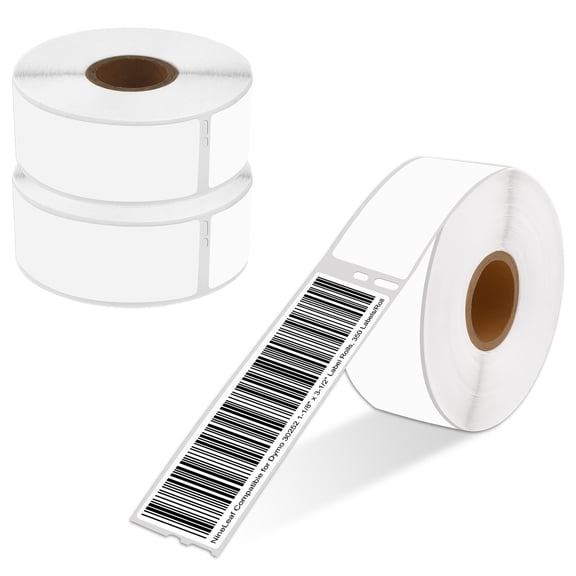 NineLeaf 3 Rolls Compatible for DYMO 30252 1-1/8 in x 3-1/2 in Shipping Address Barcode Labels, 350 Labels Per Roll