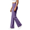 thumbnail image 5 of Women's High Waist Flare Yoga Pants, Ghalytn Stretch Bootcut Casual Trousers with Back Pockets, 5 of 9