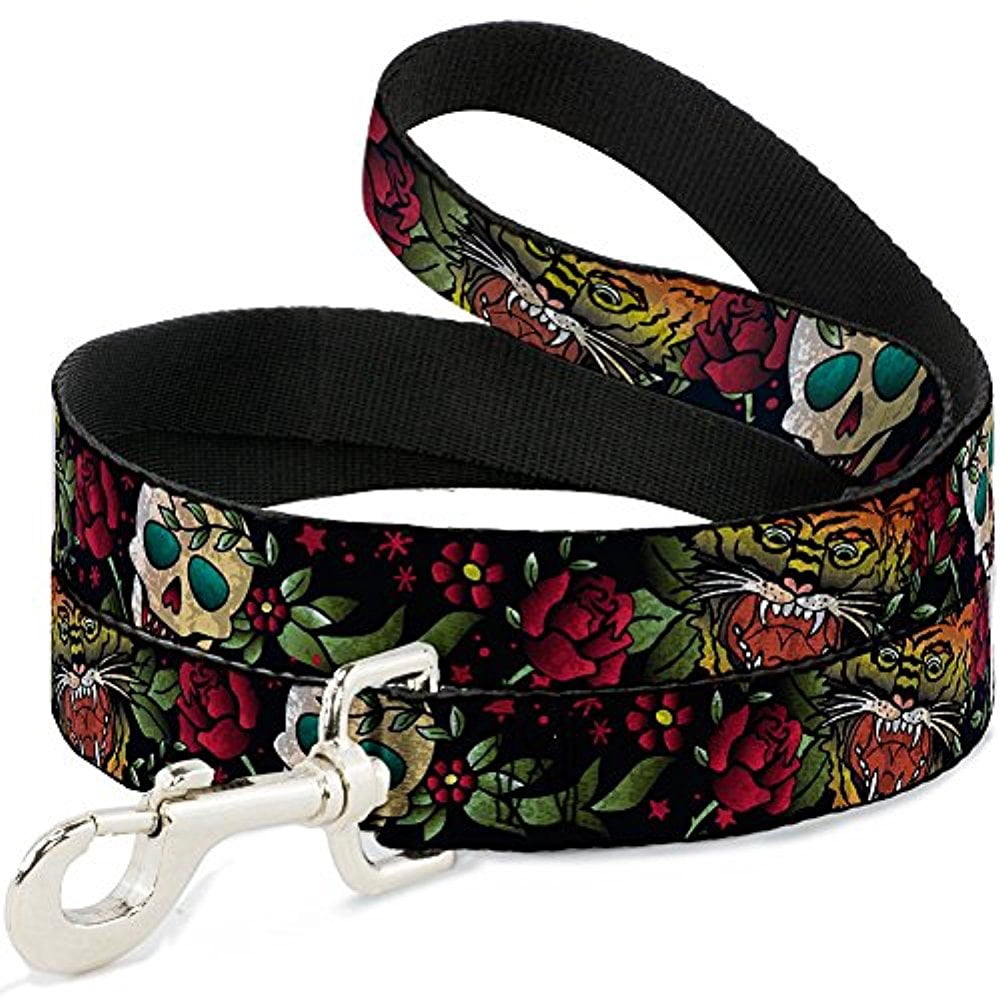 Buckle-Down DL-W30418-N Narrow 0.5" Death Before Dishonor Close-Up Black Dog Leash