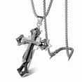 thumbnail image 5 of High Quality Cross 14K White Gold  Non Fading Necklace,Domineering and Trendy Men's hip-hop Pendant Chain,New Handsome Men Women, 5 of 6
