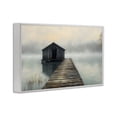 thumbnail image 3 of Stupell Industries Lakeside Boathouse Dock White Framed Giclee Art design by LSR Creative Studio, 16 x 24, 3 of 8