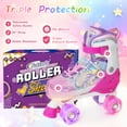 thumbnail image 4 of Kids Roller Skates for Girls Boys - Rose Red Butterfly for Little Kids - Adjustable All Light up Wheels Indoor Outdoor Sports Birthday Gift, 4 of 6