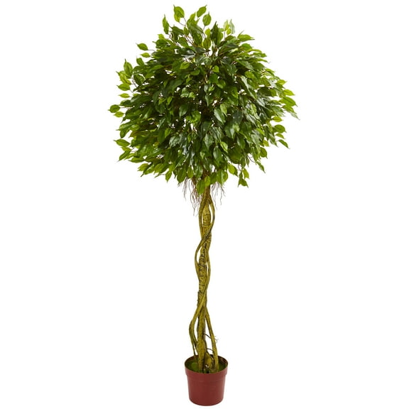 Nearly Natural 6' Ficus Artificial Topiary, Green