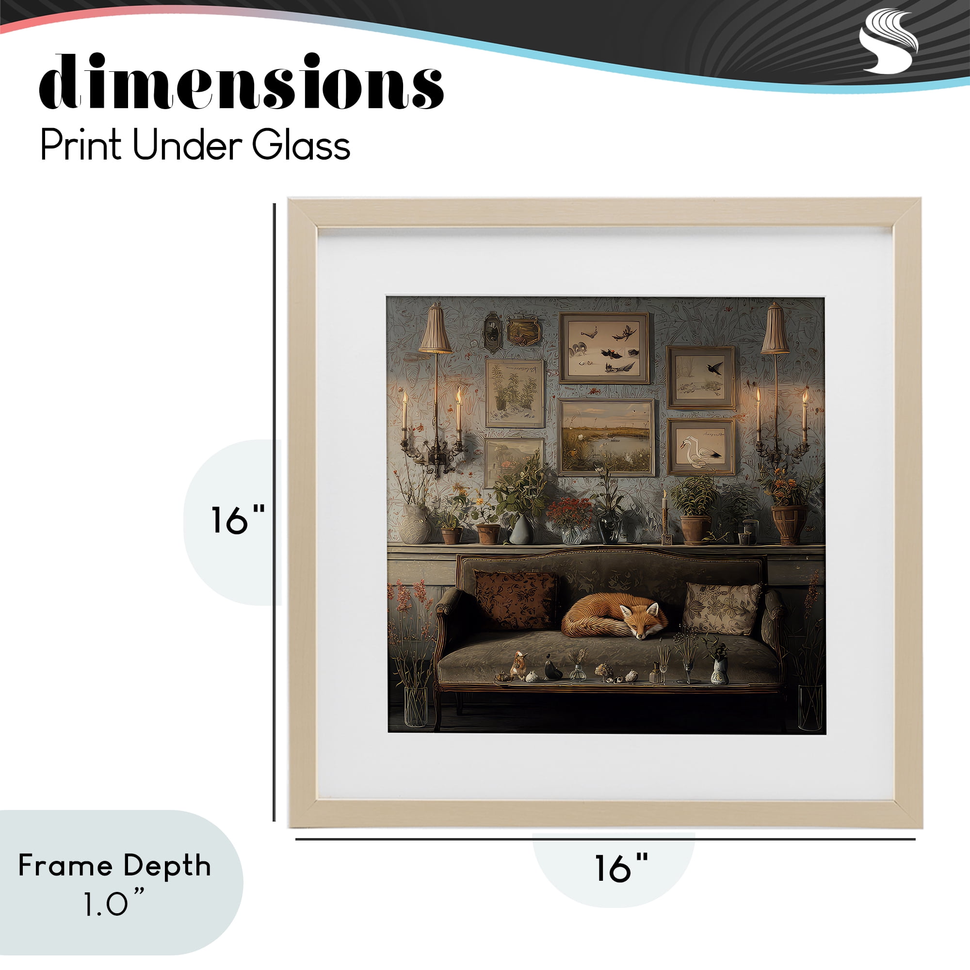 Stupell Industries Fox on Antique Sofa Birch Framed Print Under Glass, design by The Wands Want
