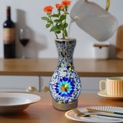 JAITAIK Turkish Mosaic Vase Table Lamp,4x9 Colorful Handmade Glass Vase for Living Room Passage