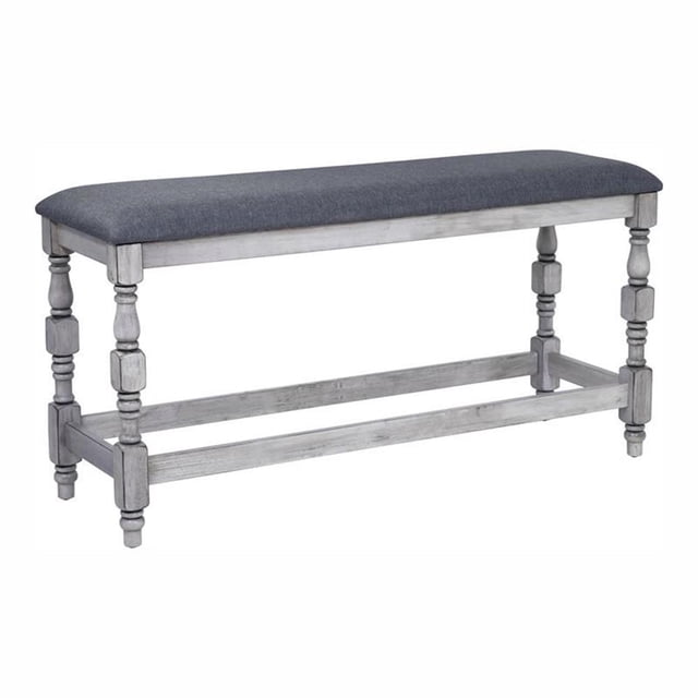 Bowery Hill Wood Counter Height Dining Bench in Antique White