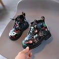 thumbnail image 5 of Otqutp Breathable&nbsp;Shoes for Baby Fashion Autumn and Winter Children Boots Boys and Girls Ankle Boots Thick Soled PU Leather Non-slip Lace-Up Flowers Casual Style(Black,12-15 Months), 5 of 5