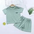 thumbnail image 2 of Gubotare Toddler Summer Pajamas Pattern Short Pajama Sets Cotton Sleepwear Two Piece Top and Bottom Soft Nightwear PJS Size 5-6T (Mint Green,5-6 Years), 2 of 7