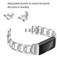 thumbnail image 3 of Pulsera de metal con diamantes de imitación para Fitbit Charge 3/4, color plata, 3 of 3
