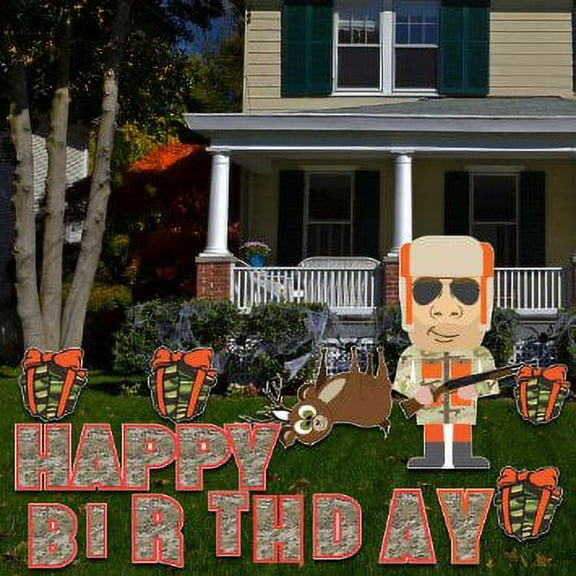 Birthday Yard Cards - Hunter Camo Happy Birthday Yard Decoration - 21 Stakes