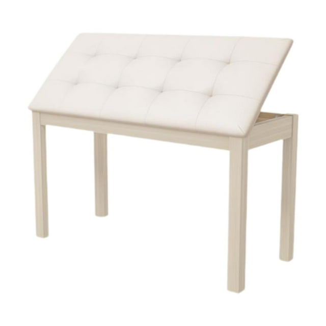 Yinanstore Keyboard Bench Keyboard Seat PU Leather Piano Stool Chair with Padded Cushion and Storage for Musical Instrument Playing Pipa Beige