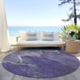thumbnail image 3 of HomeRoots 624721 8 ft. Purple & Beige Abstract Washable Transitional Indoor & Outdoor Round Area Rug, 3 of 4