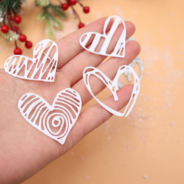 Troqueles para hacer tarjetas, troqueles para cortar metal Love Hearts x4