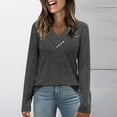 thumbnail image 5 of Wiyuqeen Long Sleeve Shirts for Women V Neck Button Ribbed Knit Tops Solid Lounge Tunics Loose Fit Blouses Casual Fall T-Shirts, 5 of 8