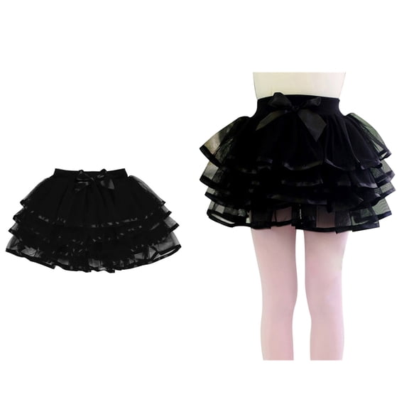 Tutus for Girls Layers Black Tutu Elastic Waist Ballet Dance Dress Princess Skirt Christmas Skirt 12-24 Months