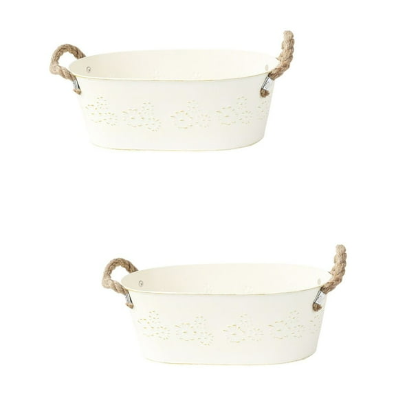 Set of 2 Large Indoor Plant Pots Flowerpots for Home and Shop Decoration