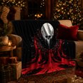 thumbnail image 3 of Gothic Moon Gothic Motif Holly Wreath Dark Fantasy, Festive Holiday Scene, Warm Flannel Blanket for Living Room and Family Room, Art Lovers Housewarming Gift, Festive Home Decor, 3 of 9