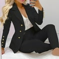 thumbnail image 2 of Lindreshi Womens Blazers on Women's Suit Jackets Women Turtleneck Hoodie Jacket Long Sleeve Open Front Cardigan Jacket Suit, 2 of 8