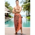 thumbnail image 3 of HAPPY BAY Men's Standard Casual Sarong Long Pareo Beach Wrap One Size Red-M402 Summer Vacation Party, 3 of 5