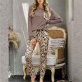 thumbnail image 2 of Conjuntos sueltos de dos piezas para mujer, camisetas de manga larga, chaleco, pantalones informales, chándal de empalme de leopardo Wmkox8yi  bvn2410, 2 of 9