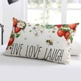 thumbnail image 5 of Strawberry Throw Pillow Cover 20 x 36 Inch Decorative Pillow Cover Summer Fruits Bee Floral Botanical Lumbar Pillowcase Seasonal Rectangle Cushion Case for Couch Sofa Bed Living Room, 5 of 7