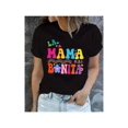 thumbnail image 2 of Camiseta de manga corta y cuello redondo para mujer con estampado de La Mama Mas Bonita para uso casual en primavera y verano Color Negro Talla Grande Marca Emil SaEs, 2 of 4