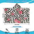 thumbnail image 2 of Pioneer Flower Floral Print Pattern Hooded Bath Towel，50"x30" for Ages 3 To 12 Kids, Quick Dry Lightweight Soft Microfiber Hood Beach Towel Cover Up for Kids, 2 of 7