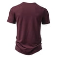 thumbnail image 4 of PMVFHDE Mens T Shirts Fashion Basic V Neck 4 Button Placket Slub Cotton Short Sleeve Casual Blouse Comfortable Summer Top, 4 of 9