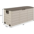 thumbnail image 2 of HYJY Upgraded 75 Gallon Outdoor Storage Box, Lockable Plastic Storage Containers with Lid, Patio Deck Box Furniture for Garden, Pool, Balcony, Yard (Coffee), 2 of 7