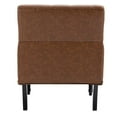 thumbnail image 6 of Mid-Century PU Leather Accent Chair, Living Room Lounge Sofa Chair with Black Painted Rubber Wood Feet, Single Club Armchair with Rivet Trim for Bedroom Home Reception, 6 of 8